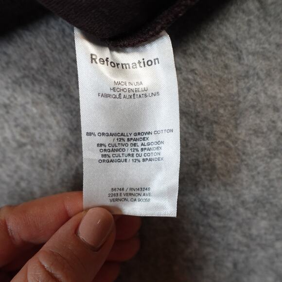 Reformation Dress Womens Small Nataly Mini Boat Neck Brown Knit Bodycon - Picture 5 of 11